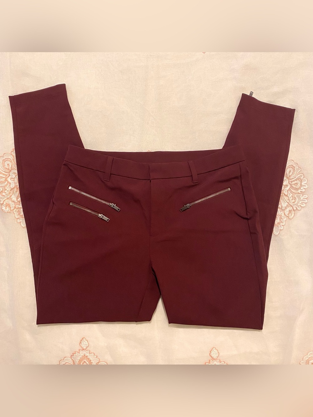 GAP Burgundy trousers with side zippers